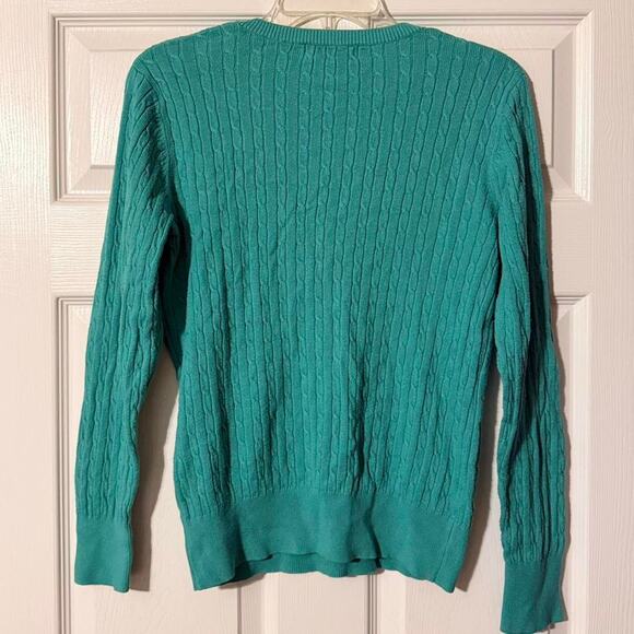 Teal Cable Knit Sweater - Picture 5 of 8